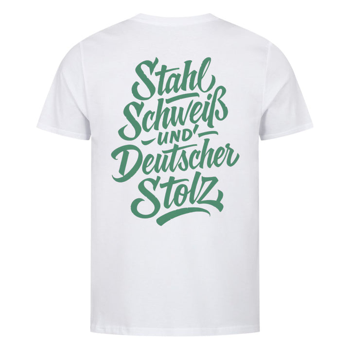 Stahl Schweiß (Backprint) T-Shirt
