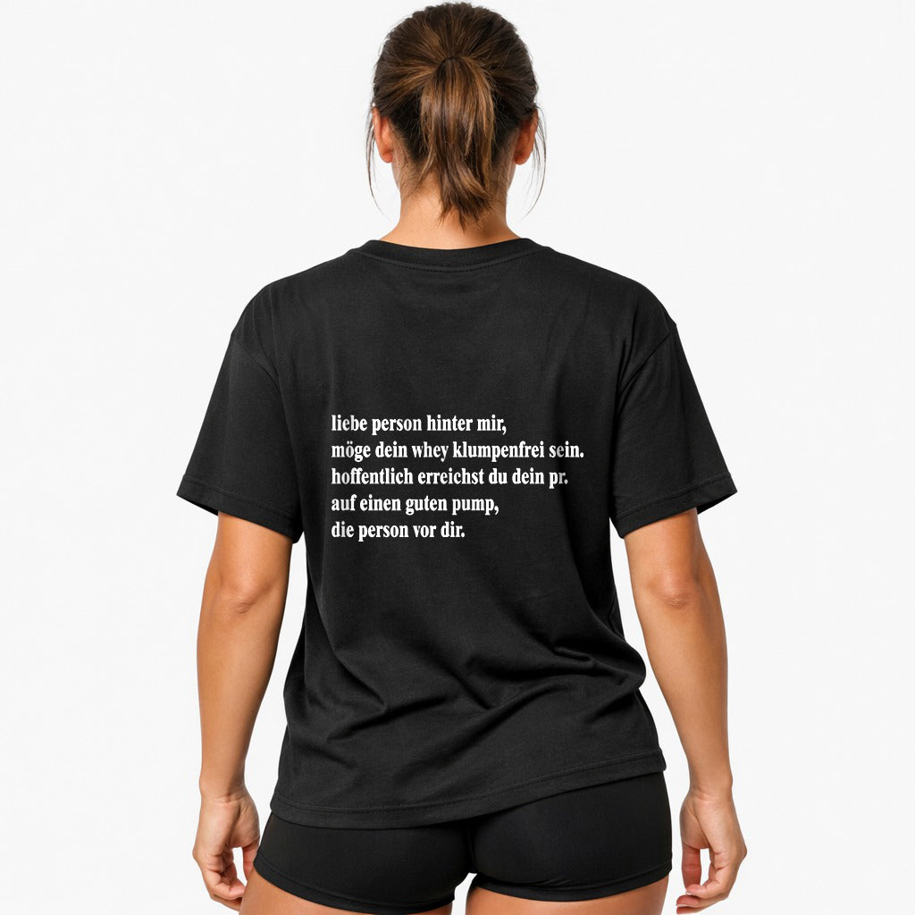 liebe person hinter mir (Backprint) Oversized Shirt