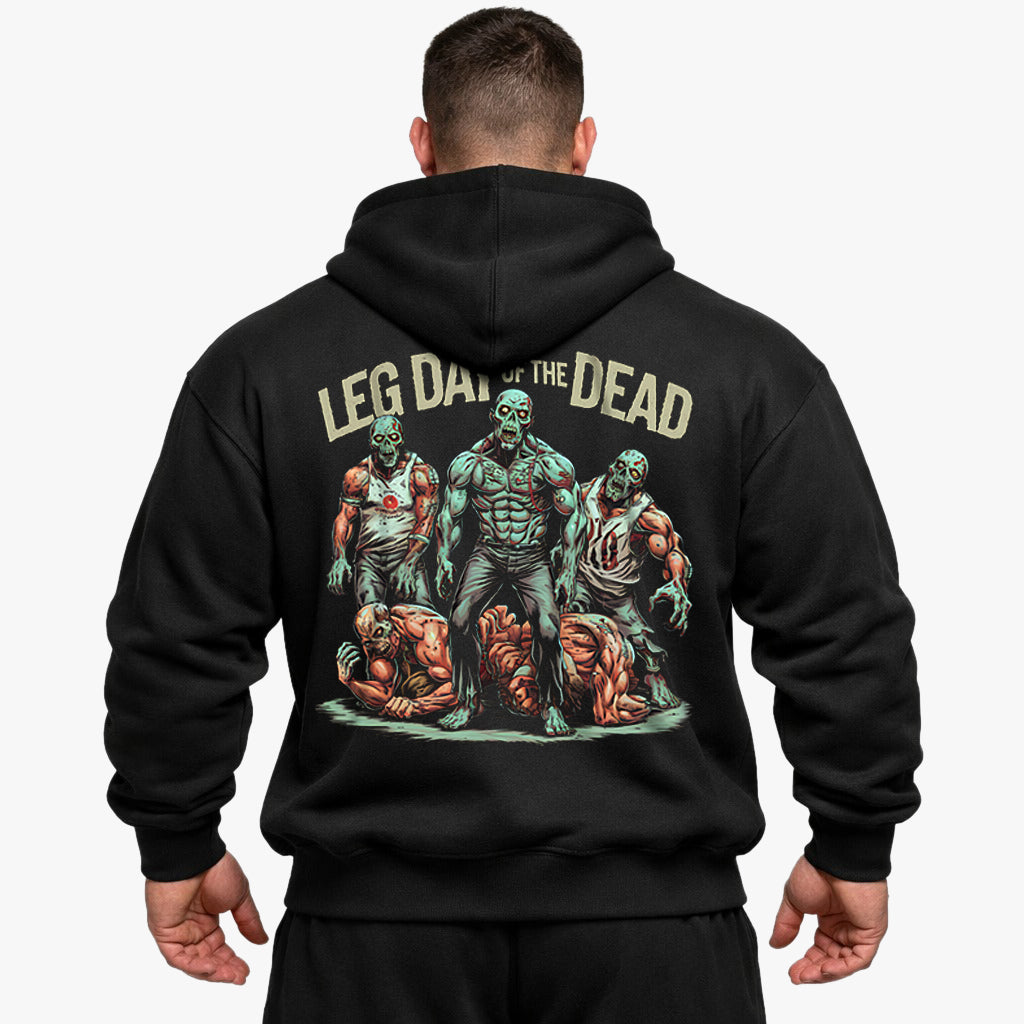 Sudadera con capucha extragrande (impresión en la espalda) del día de los muertos