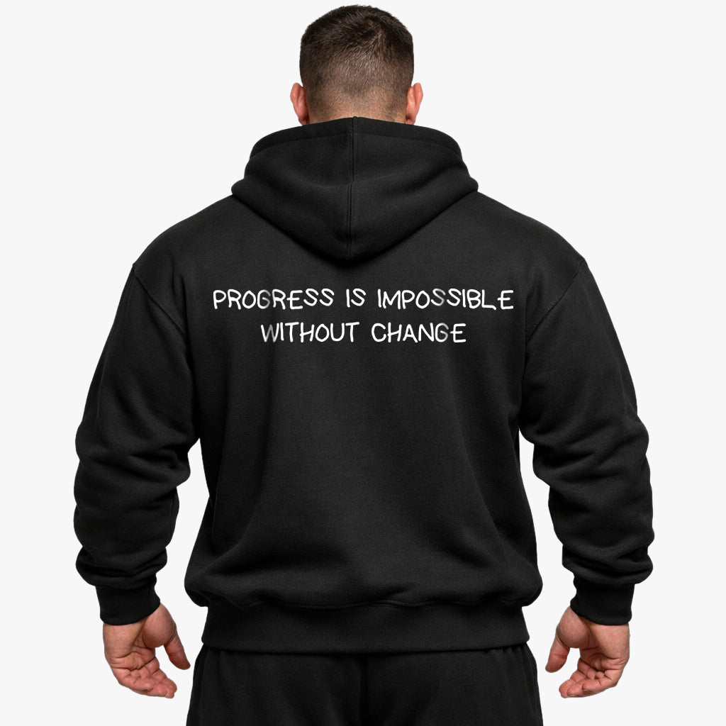 PROGRESS IS IMPOSSIBLE WITHOUT CHANGE Oversized (Backprint) Hoodie