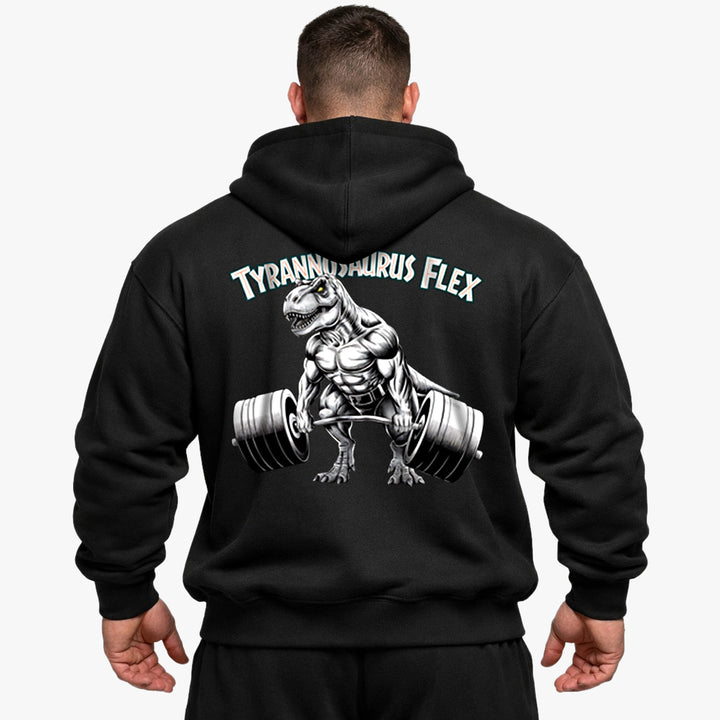 Sudadera con capucha extragrande Tyrannosaurus Flex (impresión trasera)