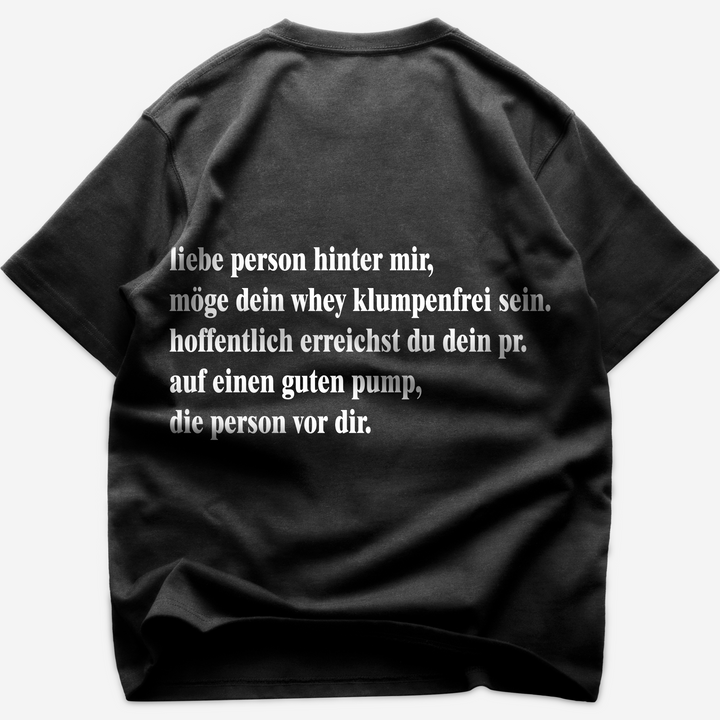 liebe person hinter mir (Backprint) Oversized Shirt